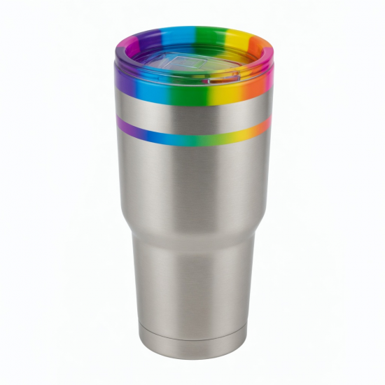 Tumbler Colorful Lid 18oz 32oz Double Wall Vacuum Insulated Stainless Steel