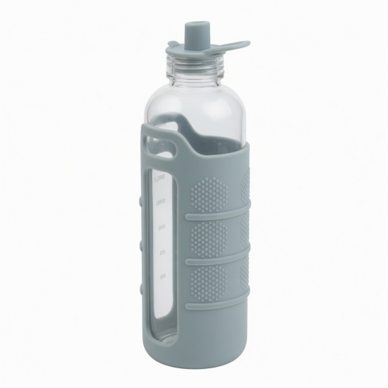 Large Capacity 800ml Glass Silicone Sleeve Water Cup With Outdoor Portable Drink