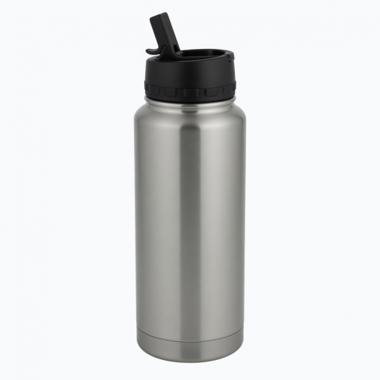 Leak Proof Stainless Steel Vacuum Insulated Water Bottle With Straw Lid For Gym