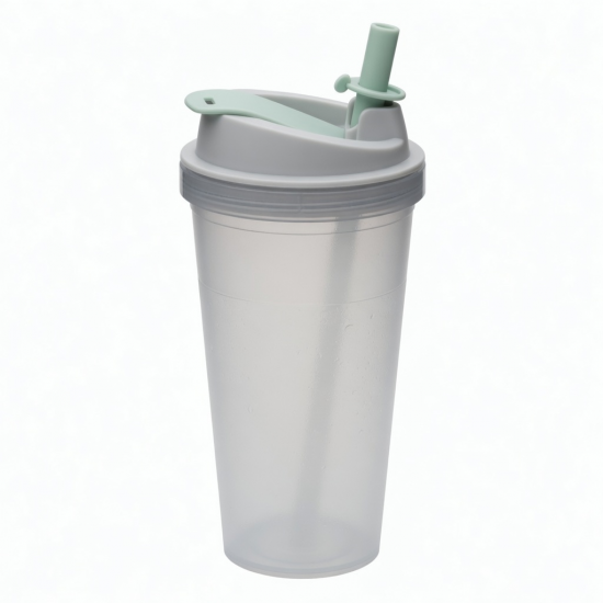 Single Water Cup With Straw Lid Design For Office Home