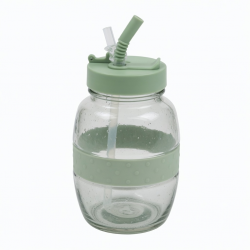 Wide Glass Tumbler Water Bottle With Straw And 25