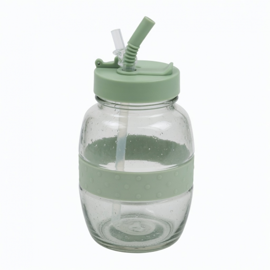 Wide Glass Tumbler Water Bottle With Straw And 25