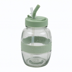 Wide Glass Tumbler Water Bottle With Straw And 25