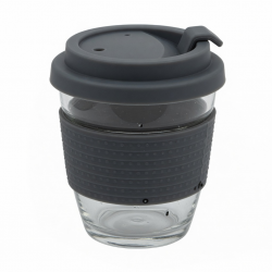 330ml Borosilicate Glass Coffee Cup With Silicone Sleeve Lid For Office Water