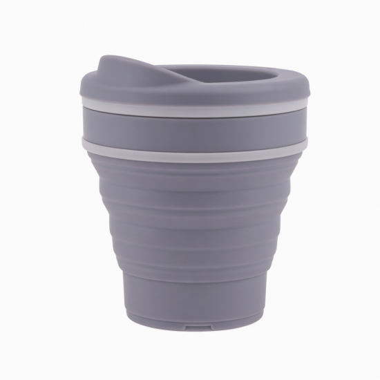 Portable Travel Outdoor Camping Silicone Water Coffee Mug Straw Cap Microwave