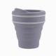 Portable Travel Outdoor Camping Silicone Water Coffee Mug Straw Cap Microwave