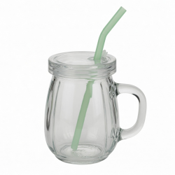 420ml Water Glass Coffee Mugs With Lid And Straw Cups For Home Office Milk Tea
