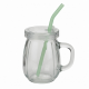 420ml Water Glass Coffee Mugs With Lid And Straw Cups For Home Office Milk Tea