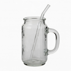 Water Cup 950ML Hot Bpa Free Glass With Handle Straw For Drinking