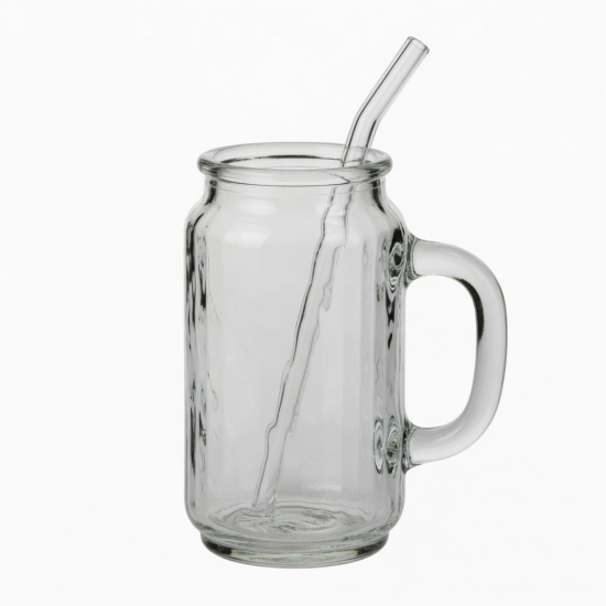 Water Cup 950ML Hot Bpa Free Glass With Handle Straw For Drinking