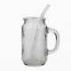 Water Cup 950ML Hot Bpa Free Glass With Handle Straw For Drinking