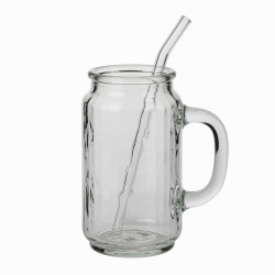 Water Cup 950ML Hot Bpa Free Glass With Handle Straw For Drinking