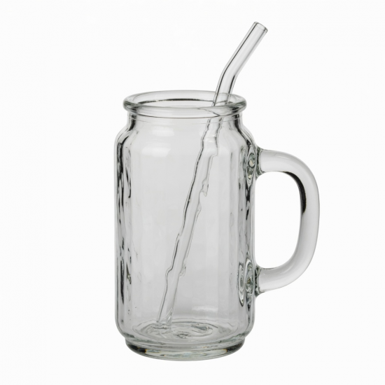 Water Cup 950ML Hot Bpa Free Glass With Handle Straw For Drinking