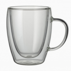 Hot 12oz Double Tea Wine Glass Reusable Coffee Tumbler Cups With Handle 20 By 16