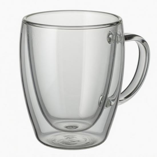 Hot 12oz Double Tea Wine Glass Reusable Coffee Tumbler Cups With Handle 20 By 16