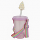 Water Cup With Ice Cream Straw Gift Plastic Strap 20