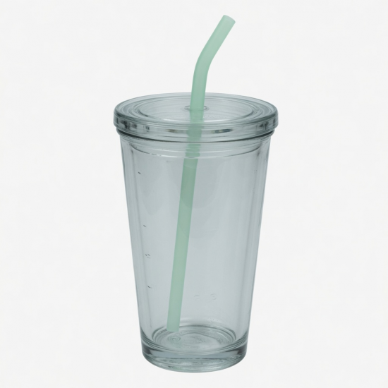 Borosilicate Glass With Lid Straw Cup Large Capacity Water Milk Juice Coffee Mug