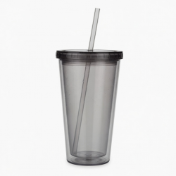 Reusable Double Wall Pc Juice Coffee Mug 24oz Tumbler Straw Thermal 12 24h