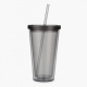 Reusable Double Wall Pc Juice Coffee Mug 24oz Tumbler Straw Thermal 12 24h