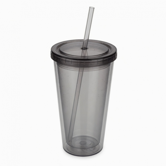 Reusable Double Wall Pc Juice Coffee Mug 24oz Tumbler Straw Thermal 12 24h