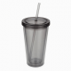 Reusable Double Wall Pc Juice Coffee Mug 24oz Tumbler Straw Thermal 12 24h