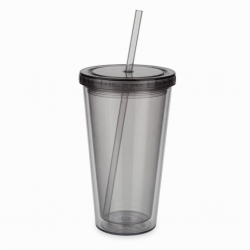 Reusable Double Wall Pc Juice Coffee Mug 24oz Tumbler Straw Thermal 12 24h