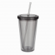 Reusable Double Wall Pc Juice Coffee Mug 24oz Tumbler Straw Thermal 12 24h