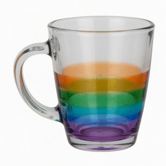 Single Wall Borosilicate Clear Glass Mug Colorful Drinkware Colored Tea Coffee