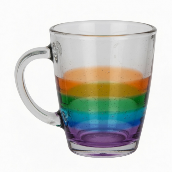 Single Wall Borosilicate Clear Glass Mug Colorful Drinkware Colored Tea Coffee