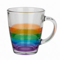 Single Wall Borosilicate Clear Glass Mug Colorful Drinkware Colored Tea Coffee