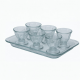 Classic Ice Cream Cup Tray Set Pudding Fruit Clear Glass With Colored Big