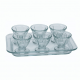 Classic Ice Cream Cup Tray Set Pudding Fruit Clear Glass With Colored Big