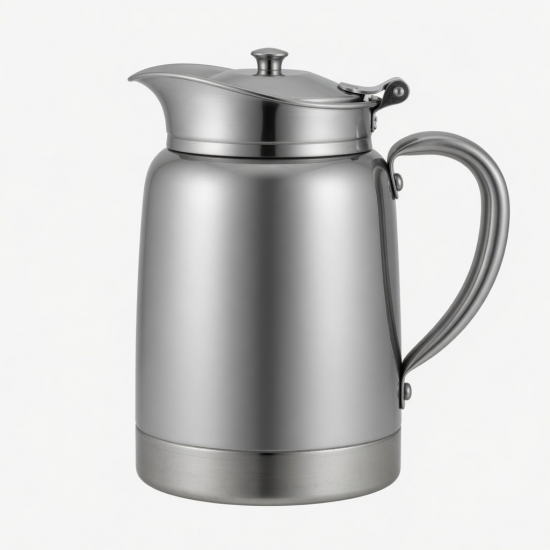 Drinking Water And Coffee Jug Tableware With Handle Silver Stainless Steel In