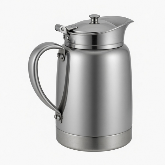 Drinking Water And Coffee Jug Tableware With Handle Silver Stainless Steel In