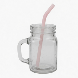 Square Cute Glass Water Cup With Handle Straw For Boiling 20 5