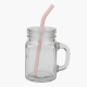 Square Cute Glass Water Cup With Handle Straw For Boiling 20 5