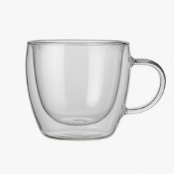 250ml Borosilicate Coffee Double Glass Water Cup With Handle 20 180 By 14Easy