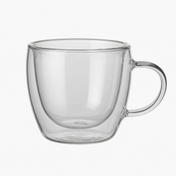 250ml Borosilicate Coffee Double Glass Water Cup With Handle 20 180 By 14Easy