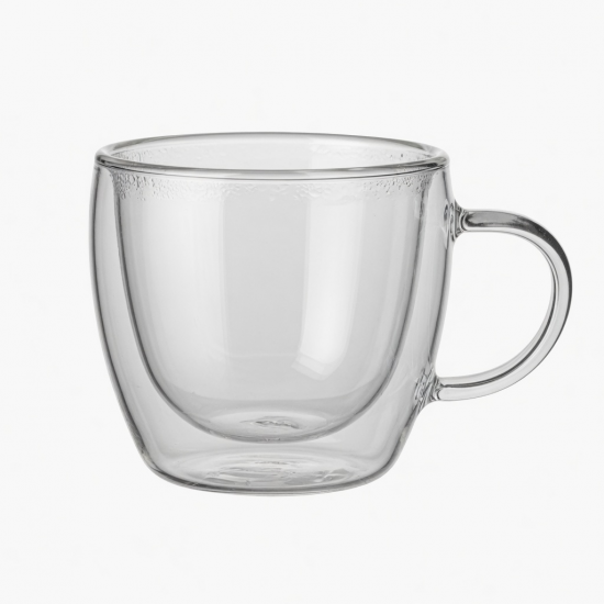 250ml Borosilicate Coffee Double Glass Water Cup With Handle 20 180 By 14Easy