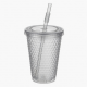 500ml Bpa Free Plastic Cup Reusable Double Wall Bubble Milk Tea Tumbler With