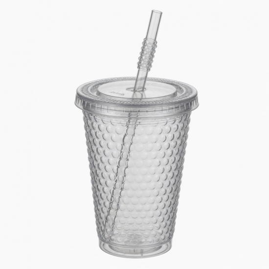 500ml Bpa Free Plastic Cup Reusable Double Wall Bubble Milk Tea Tumbler With