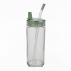 Eco Friendly Clear Glass Water Bottle Cups With Lids And Straws For Style 2B 20
