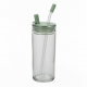 Eco Friendly Clear Glass Water Bottle Cups With Lids And Straws For Style 2B 20