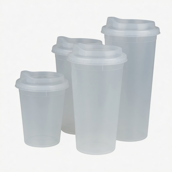 3PCS Portable Plastic Drinkware Set 300ml 600ml 1000ml Single Wall Tumblers With