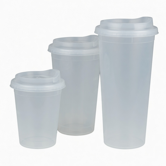 3PCS Portable Plastic Drinkware Set 300ml 600ml 1000ml Single Wall Tumblers With