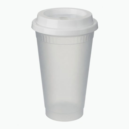 Hot 24oz Double Plastic Reusable Large Capacity Straw Cold Water Cup
