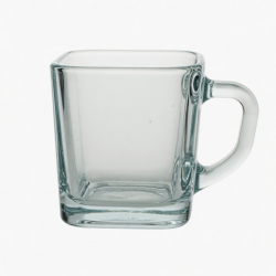 Square Glass Cup With Handle Borosilicate Transparent For Water Milk Juice