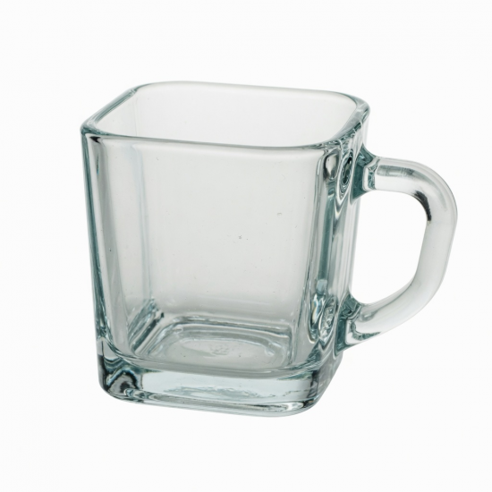 Square Glass Cup With Handle Borosilicate Transparent For Water Milk Juice