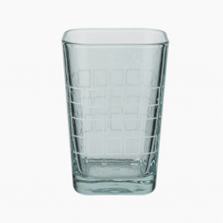 Borosilicate Transparent Glass Water Cup Square Printed Household Tall Short