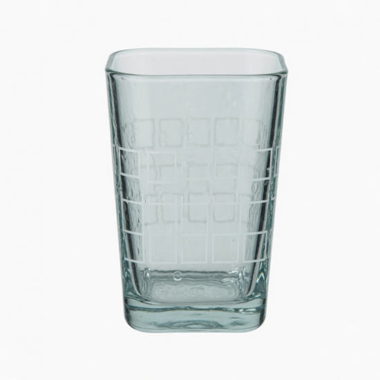 Borosilicate Transparent Glass Water Cup Square Printed Household Tall Short